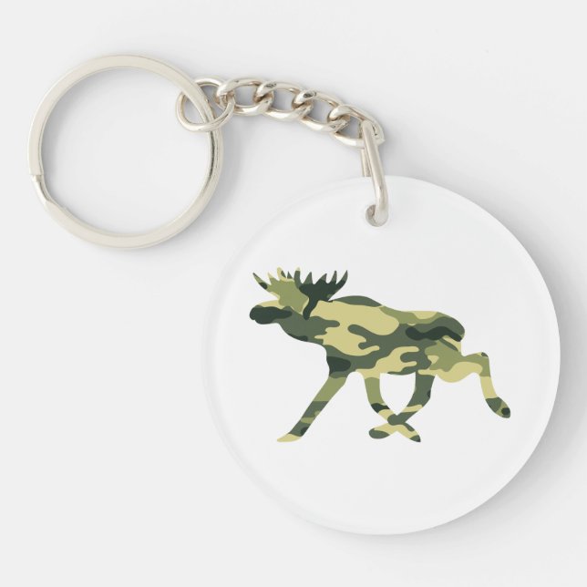 Moose / Elk Woodland Camouflage / Camo Keychain (Front)