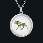 Moose / Elk Woodland Camouflage / Camo Silver Plated Necklace<br><div class="desc">Moose / Elk Animal Silhouette Woodland Camo Disruptive Dazzle Pattern.

Globe Trotters specializes in idiosyncratic imagery from around the globe. Here you will find unique Greeting Cards,  Postcards,  Posters,  Mousepads and more.</div>
