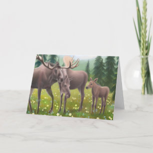 Moose Family Greeting Card
