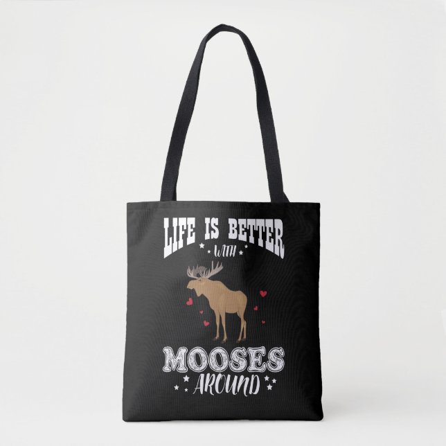 Moose Gift Farmer Elk for Canadian Lovers Tote Bag (Front)