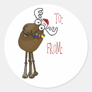 Moose gift label TO:, FROM: