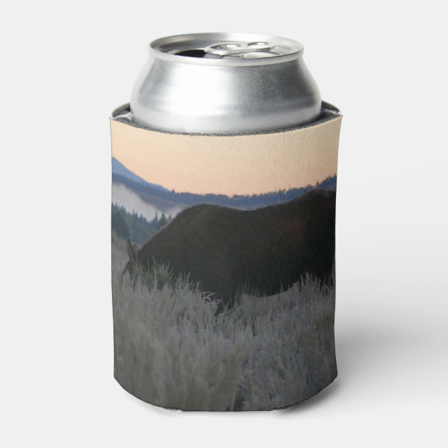 Moose Grazing at Sunrise at Grand Teton Can Cooler (Can Front)