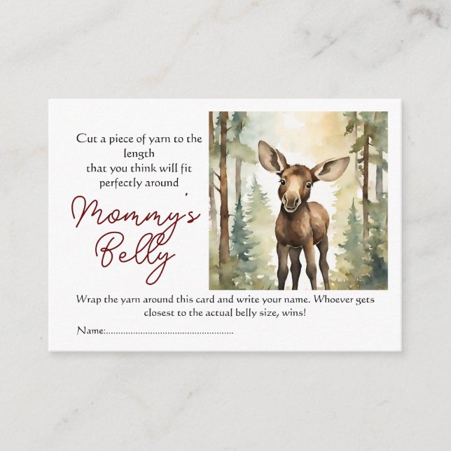 Moose Guess Mom's Belly Size Baby Bump Game Enclosure Card (Front)