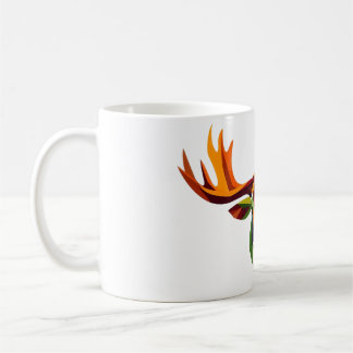 Moose Head Geometric Art White Tee Coffee Mug