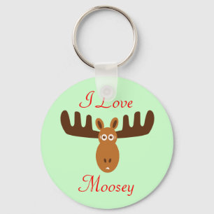 Moose Head_I Love Moosey Keychain
