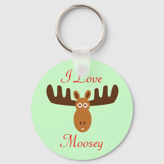 Moose Head_I Love Moosey Keychain (Front)