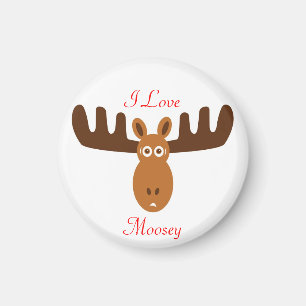 Moose Head_I Love Moosey Magnet