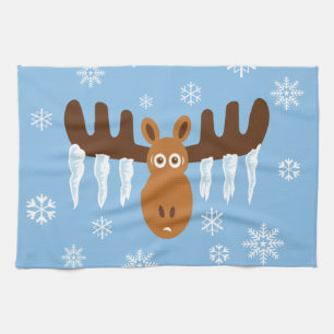 Moose Head_Icicle Antlers Kitchen Towel