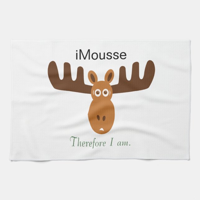 Moose Head_iMousse Therefore I am Kitchen Towel (Horizontal)