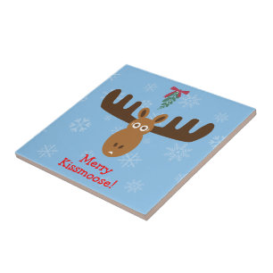 Moose Head_Mooseltoe_Merry Kissmoose! Tile