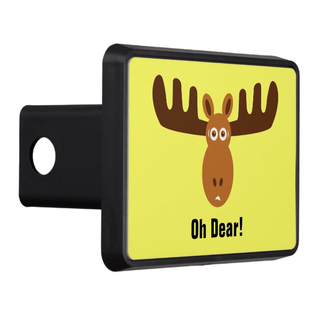 Moose Head_Oh Dear!_in headlights Trailer Hitch Cover (Right)