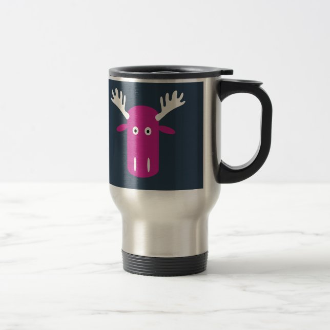 Moose Head Pop Art custom monogram mugs (Right)