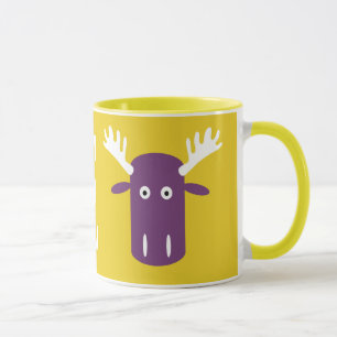 Moose Head Pop Art custom monogram mugs