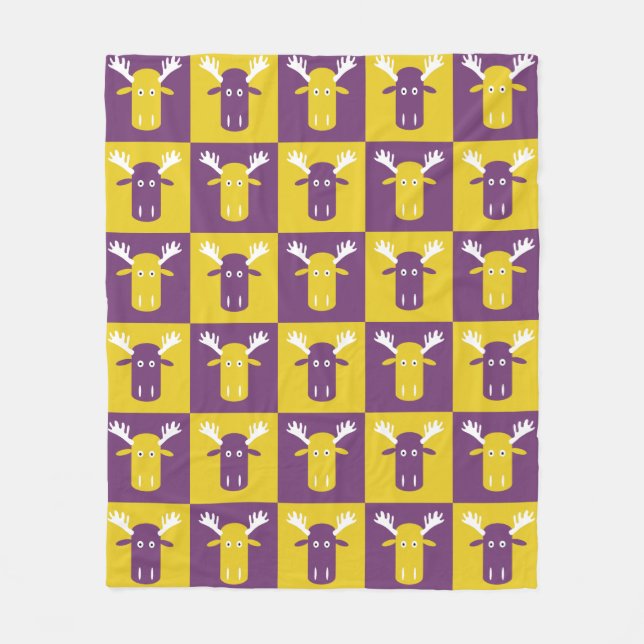 Moose Head Pop Art fleece blankets (Front)