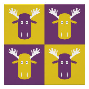 Moose Head Pop Art poster