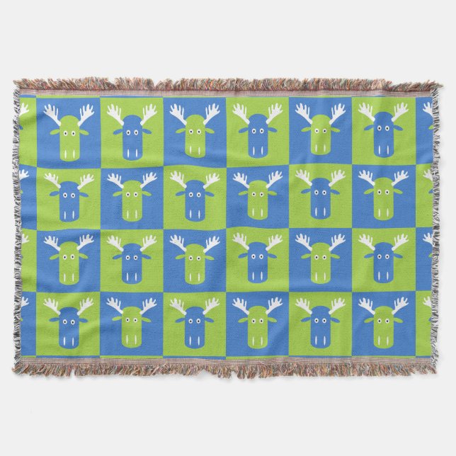 Moose Head Pop Art throw blanket (Front)