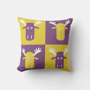 Moose Head Pop Art throw pillows