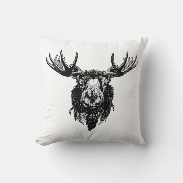Moose head throw pillow (Front)