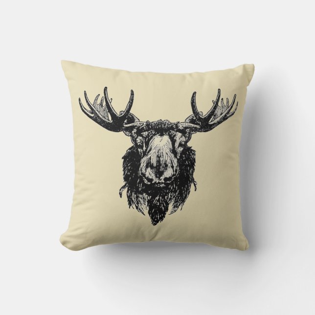 Moose head throw pillow (Front)