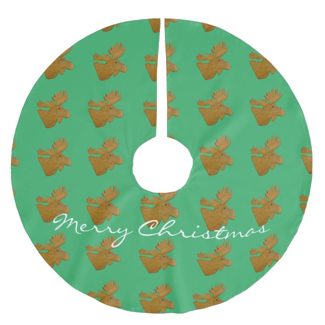 Moose Head Thunder_Cove  Brushed Polyester Tree Skirt (Front)