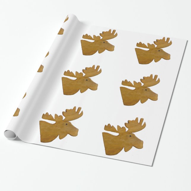 Moose Head Thunder_Cove Wrapping Paper (Unrolled)