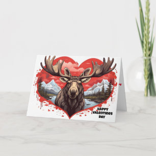 Moose heart shaped background card