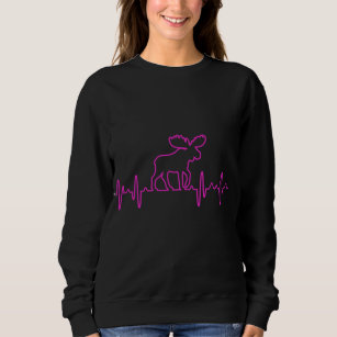 Moose Heartbeat for Moose Lovers Reindeer Stag Ant Sweatshirt