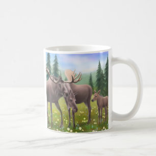 Moose in a Northern Forest Mug