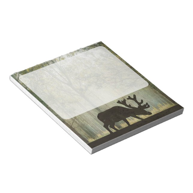 Moose in Forest Illustration Notepad (Angled)