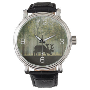 Moose in Forest Illustration Watch