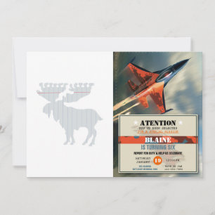 Moose in notebook page - Choose background colour Invitation