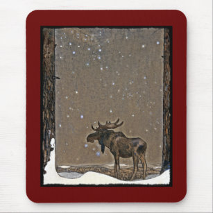 Moose in Snow Mouse Pad