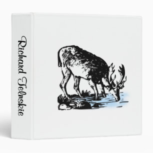 Moose in Stream Personalized Binder