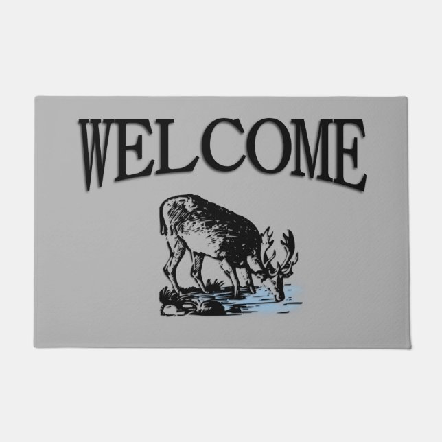 Moose in Stream Welcome Doormat (Front)