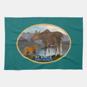 Moose in the Meadow Kitchen Towel