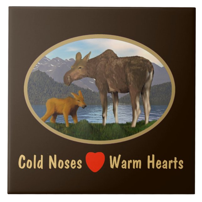Moose in the Meadow Tile (Front)