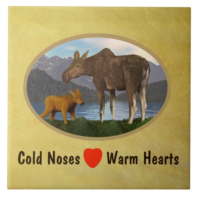 Moose in the Meadow Tile (Front)