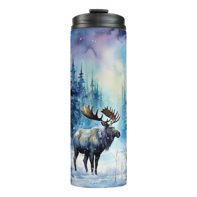 Moose in the Night  Thermal Tumbler (Front)