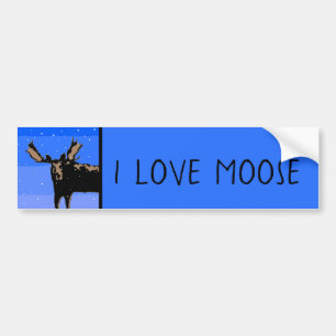Moose in Winter - Original Wildlife Art Bumper Sticker