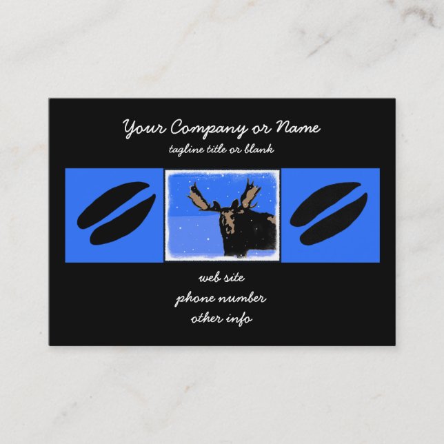Moose in Winter  - Original Wildlife Art Business Card (Front)