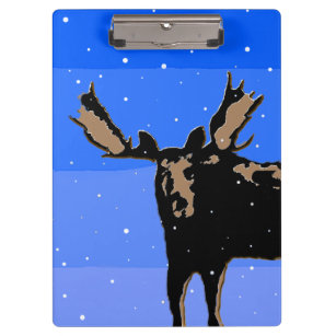 Moose in Winter  - Original Wildlife Art Clipboard