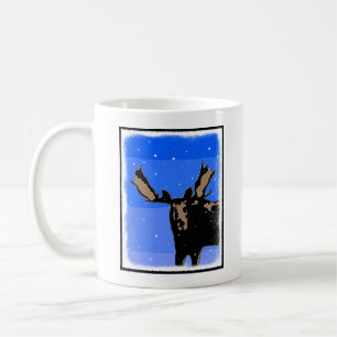 Moose in Winter  - Original Wildlife Art Coffee Mug