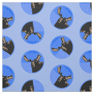 Moose in Winter  - Original Wildlife Art Fabric