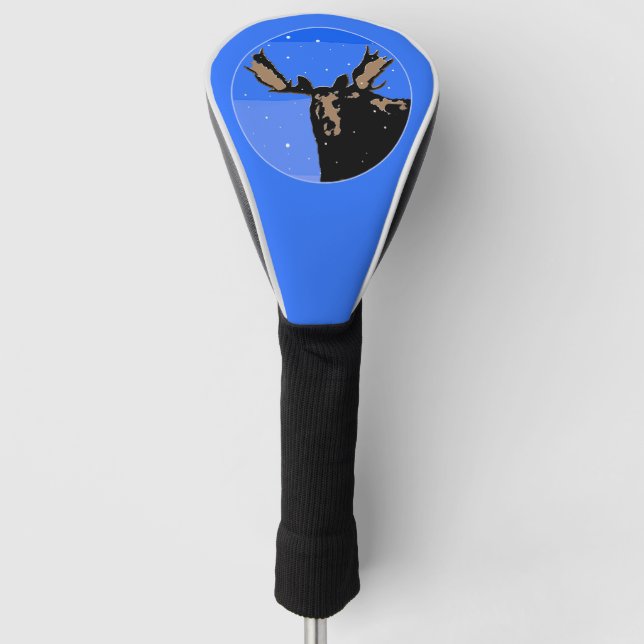 Moose in Winter  - Original Wildlife Art Golf Head Cover (Front)