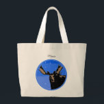 Moose in Winter  - Original Wildlife Art Large Tote Bag<br><div class="desc">Moose in Winter portrait,  original painting.   We specialize in cute and funny original art. Buy this for yourself or as a great gift for your Moose loving friends. Be creative - click on CUSTOMIZE to add/remove/change text,  resize the picture,  change colours or anything else the customization tool will allow!</div>