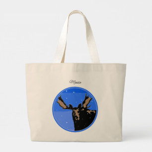 Moose in Winter  - Original Wildlife Art Large Tote Bag