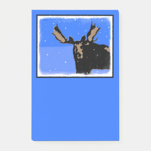 Moose in Winter  - Original Wildlife Art Post-it Notes