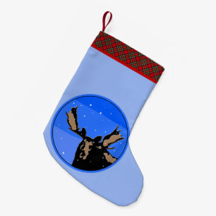 Moose in Winter  - Original Wildlife Art Small Christmas Stocking