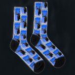 Moose in Winter  - Original Wildlife Art Socks<br><div class="desc">Moose in Winter portrait,  original painting.   We specialize in cute and funny original art. Buy this for yourself or as a great gift for your Moose loving friends. Be creative - click on CUSTOMIZE to add/remove/change text,  resize the picture,  change colours or anything else the customization tool will allow!</div>