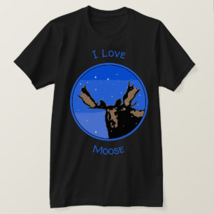 Moose in Winter  - Original Wildlife Art T-Shirt